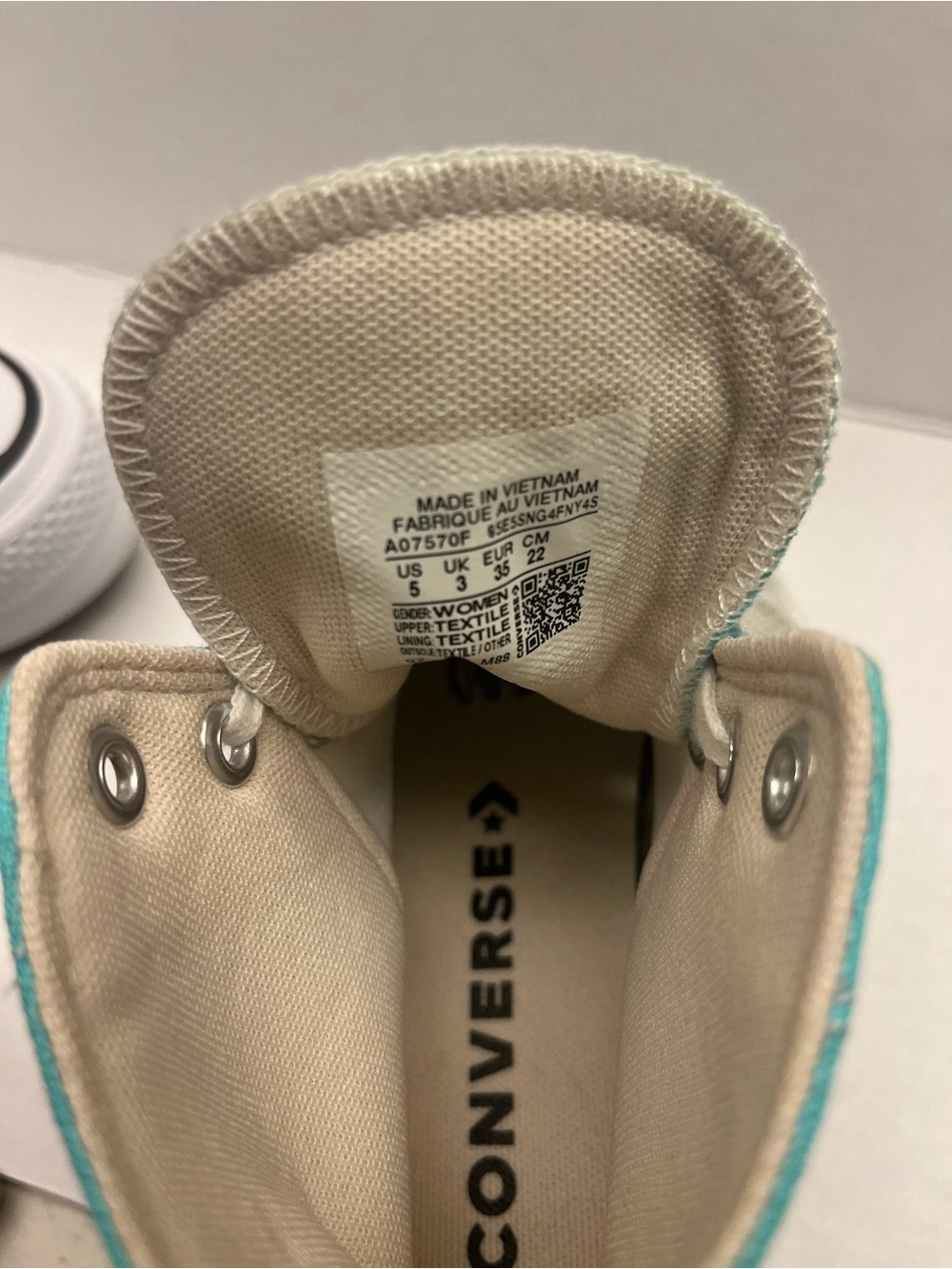 Converse Kids Teal High Top Sneakers - Picture 4 of 4